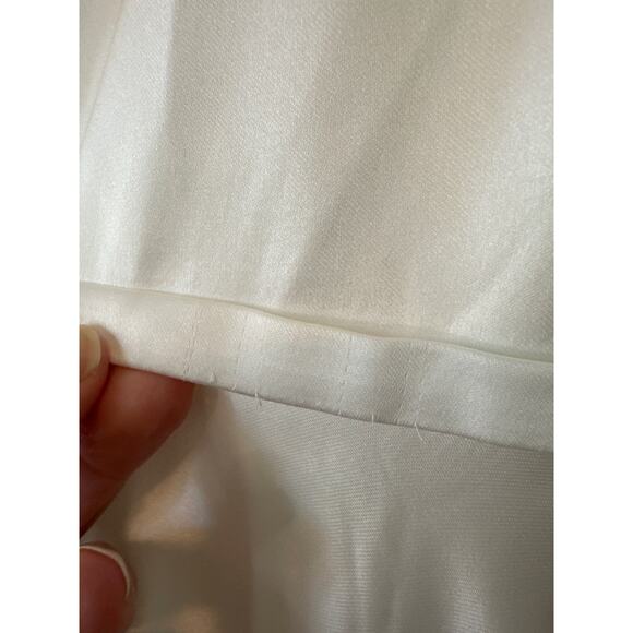 Mac Duggal White Satin One Shoulder Ruffle Gown Evening Dress Size 10 - Picture 8 of 14